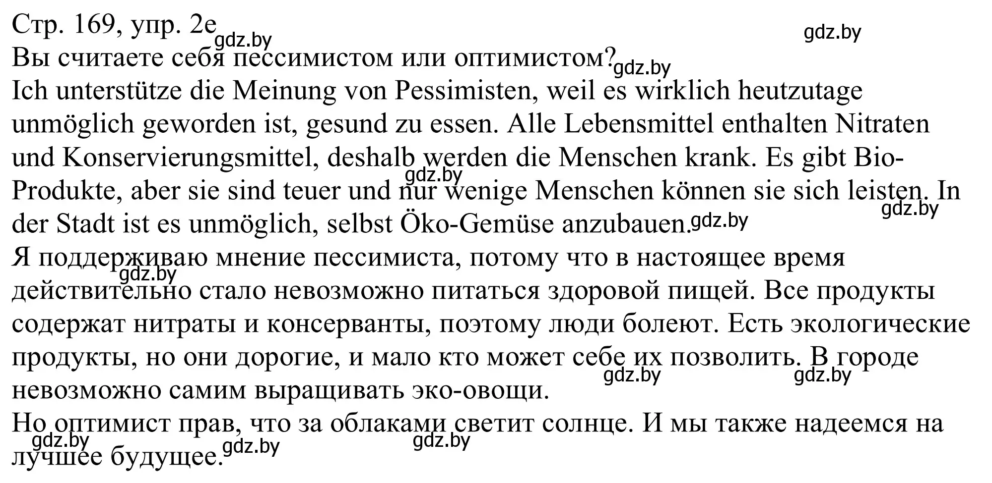 Решение номер 2e (страница 169) гдз по немецкому языку 11 класс Будько, Урбанович, учебник