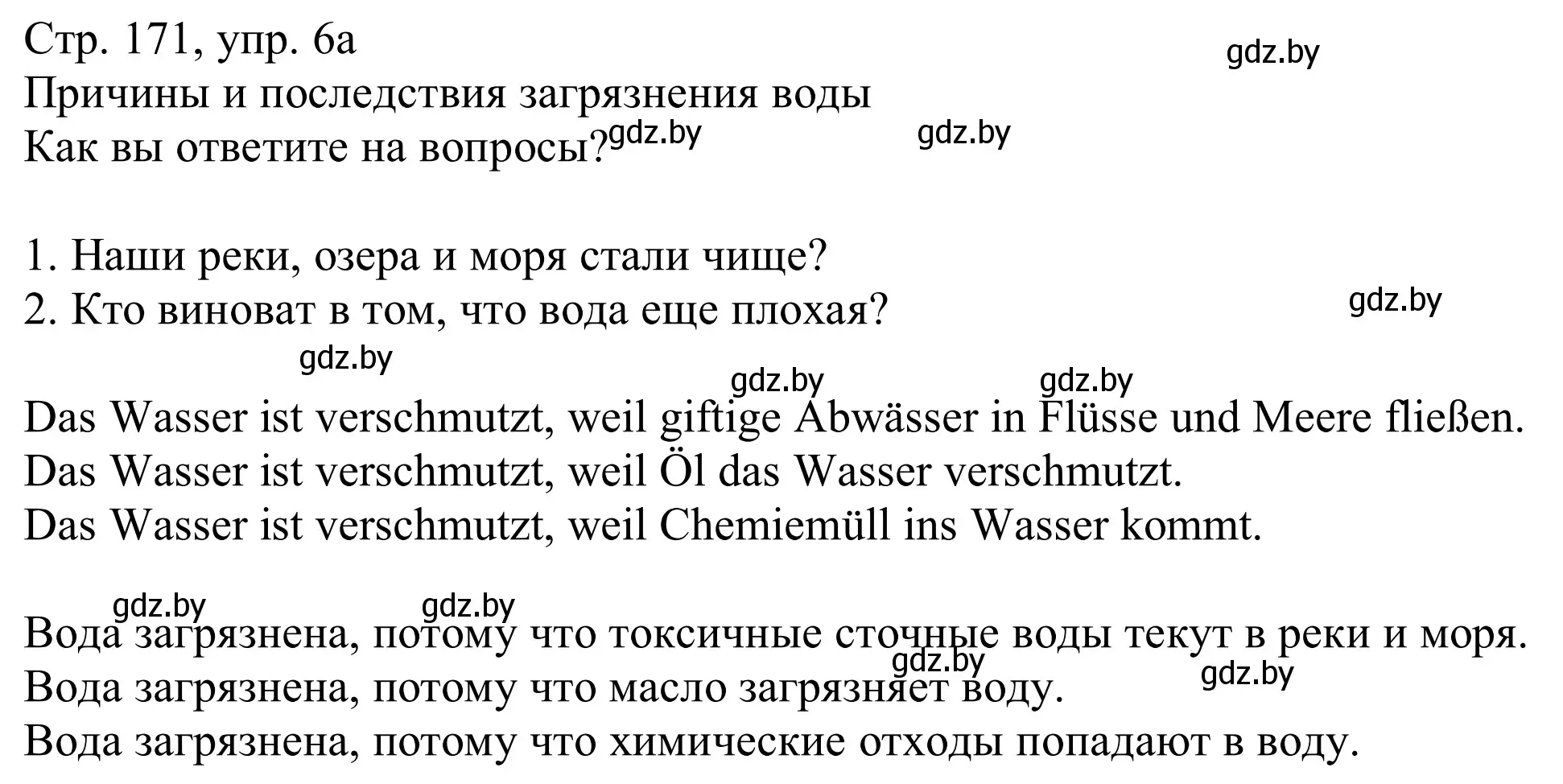 Решение номер 6a (страница 171) гдз по немецкому языку 11 класс Будько, Урбанович, учебник