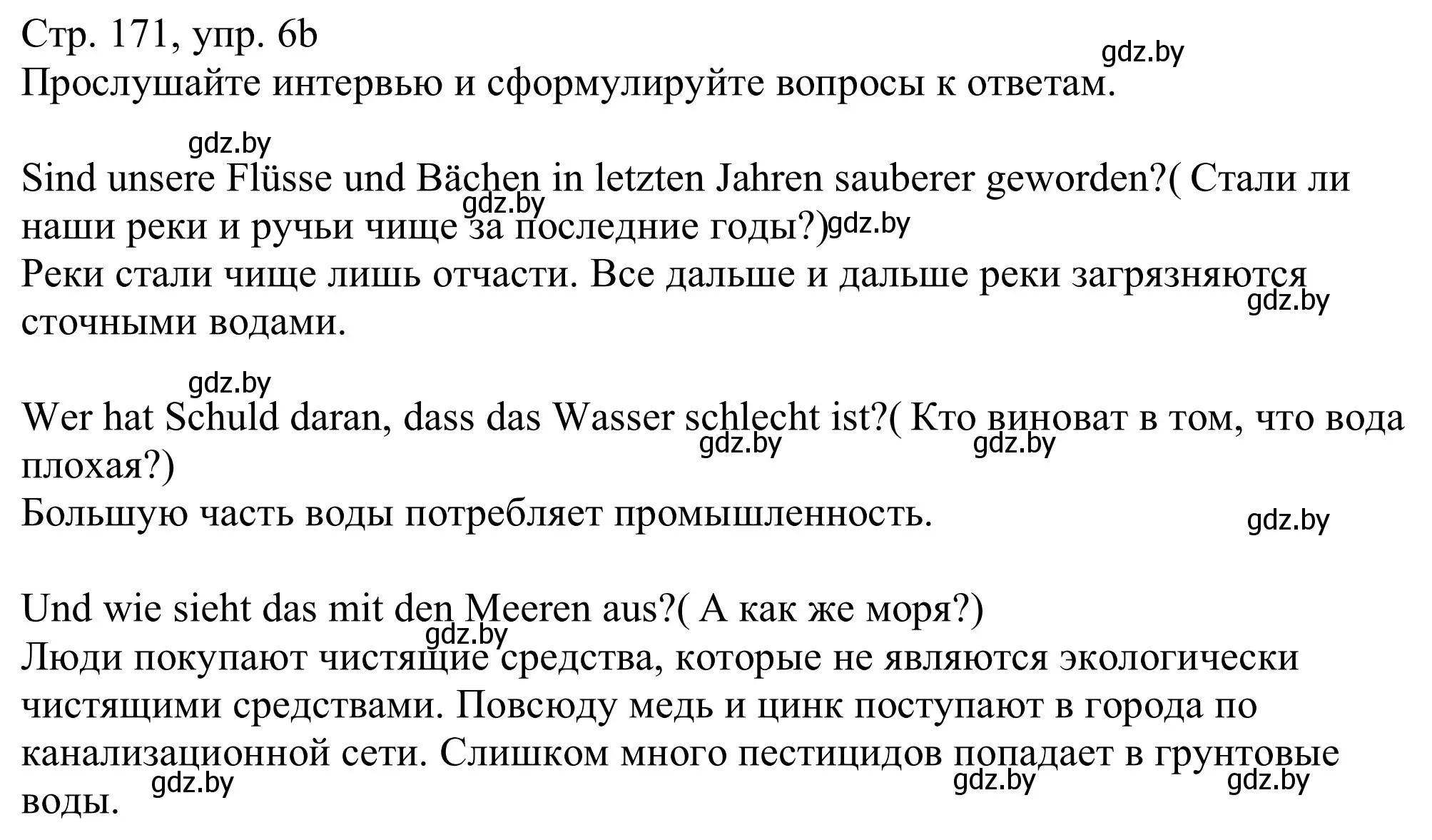 Решение номер 6b (страница 171) гдз по немецкому языку 11 класс Будько, Урбанович, учебник