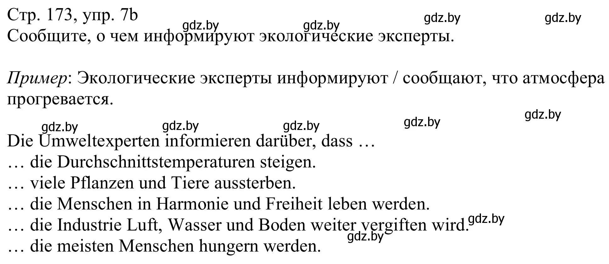 Решение номер 7b (страница 173) гдз по немецкому языку 11 класс Будько, Урбанович, учебник