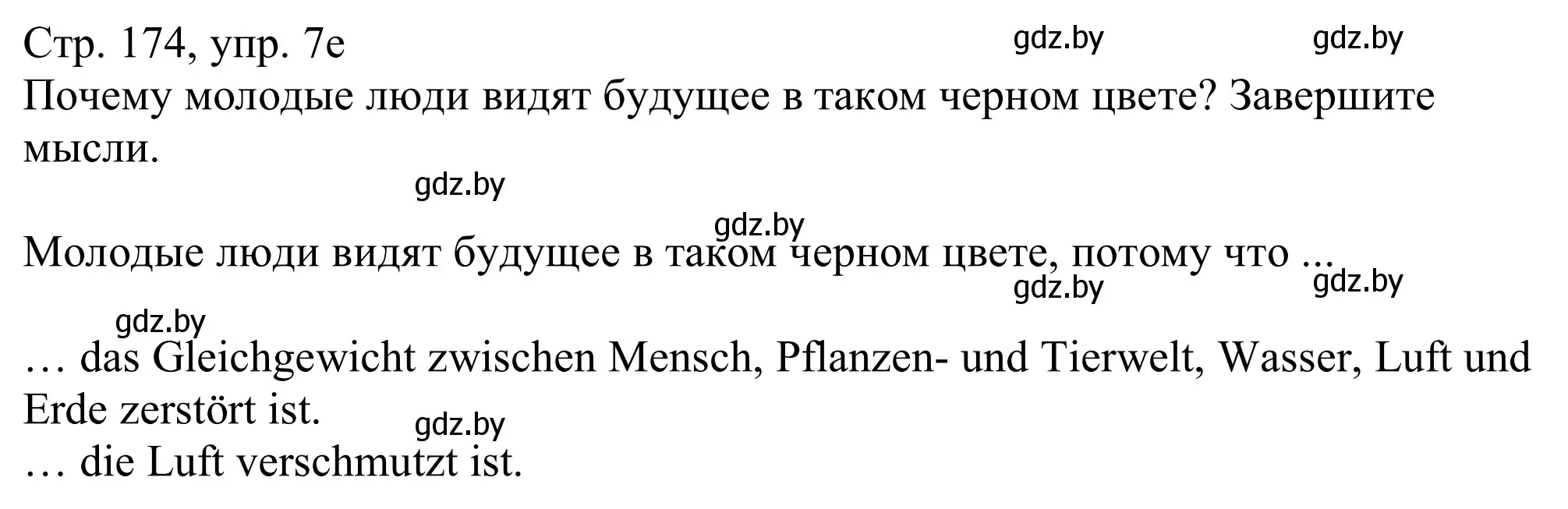 Решение номер 7e (страница 174) гдз по немецкому языку 11 класс Будько, Урбанович, учебник