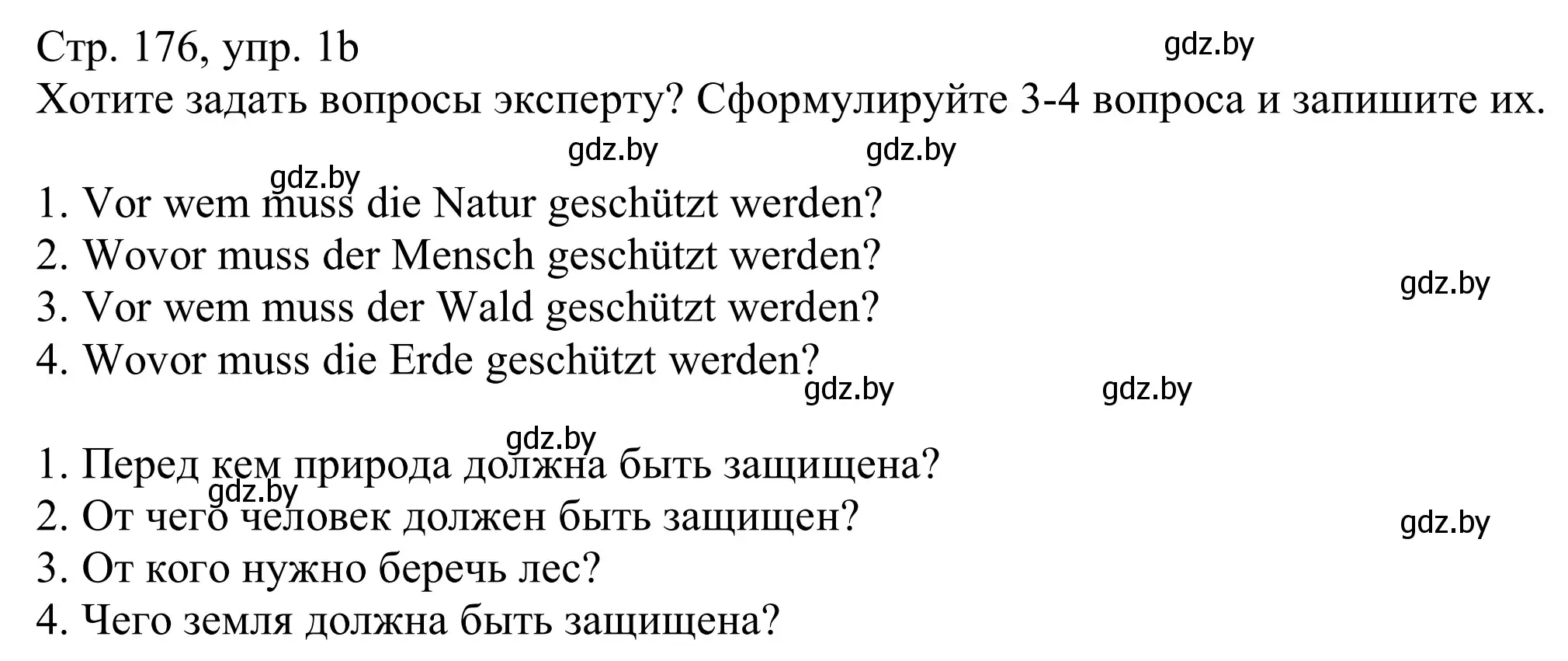 Решение номер 1b (страница 176) гдз по немецкому языку 11 класс Будько, Урбанович, учебник