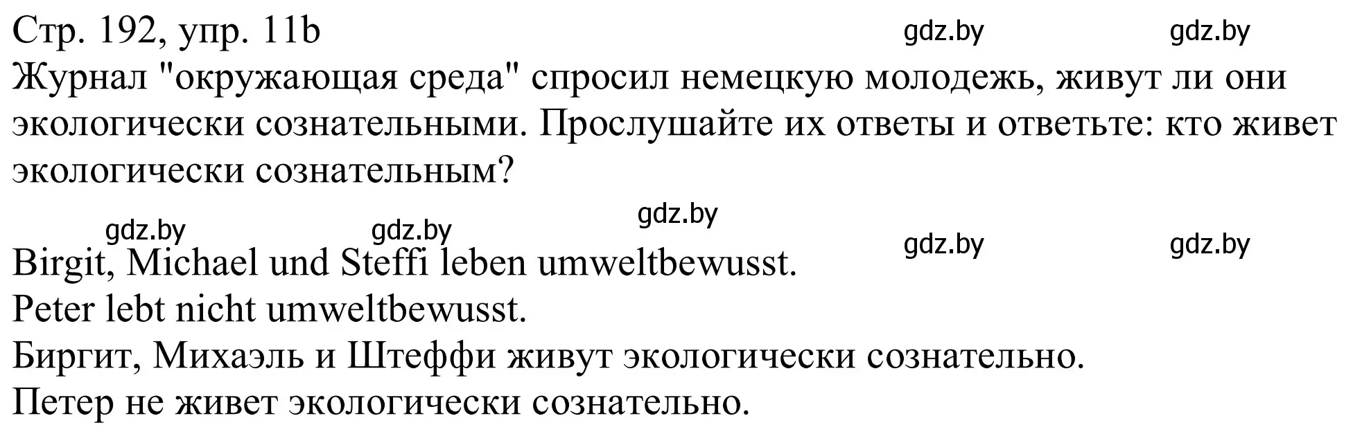 Решение номер 11b (страница 192) гдз по немецкому языку 11 класс Будько, Урбанович, учебник