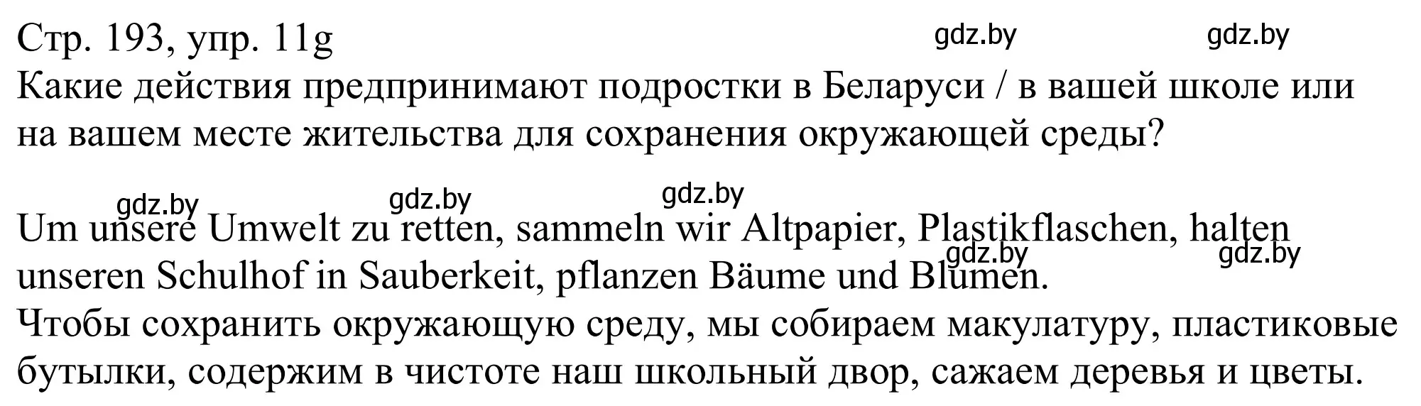 Решение номер 11g (страница 193) гдз по немецкому языку 11 класс Будько, Урбанович, учебник