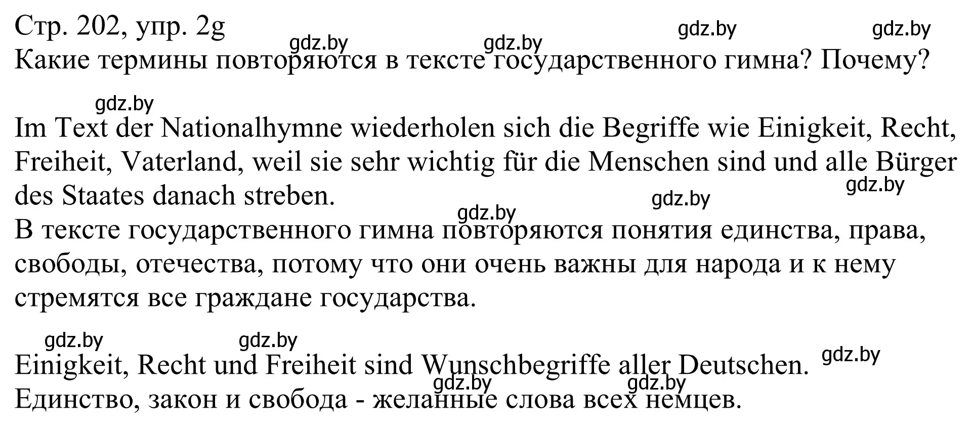 Решение номер 2g (страница 202) гдз по немецкому языку 11 класс Будько, Урбанович, учебник