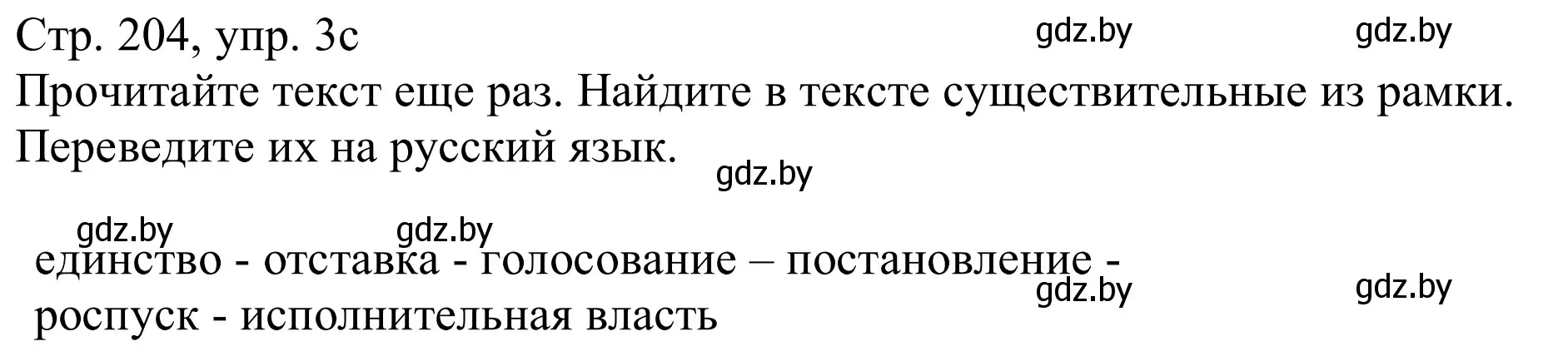 Решение номер 3c (страница 204) гдз по немецкому языку 11 класс Будько, Урбанович, учебник