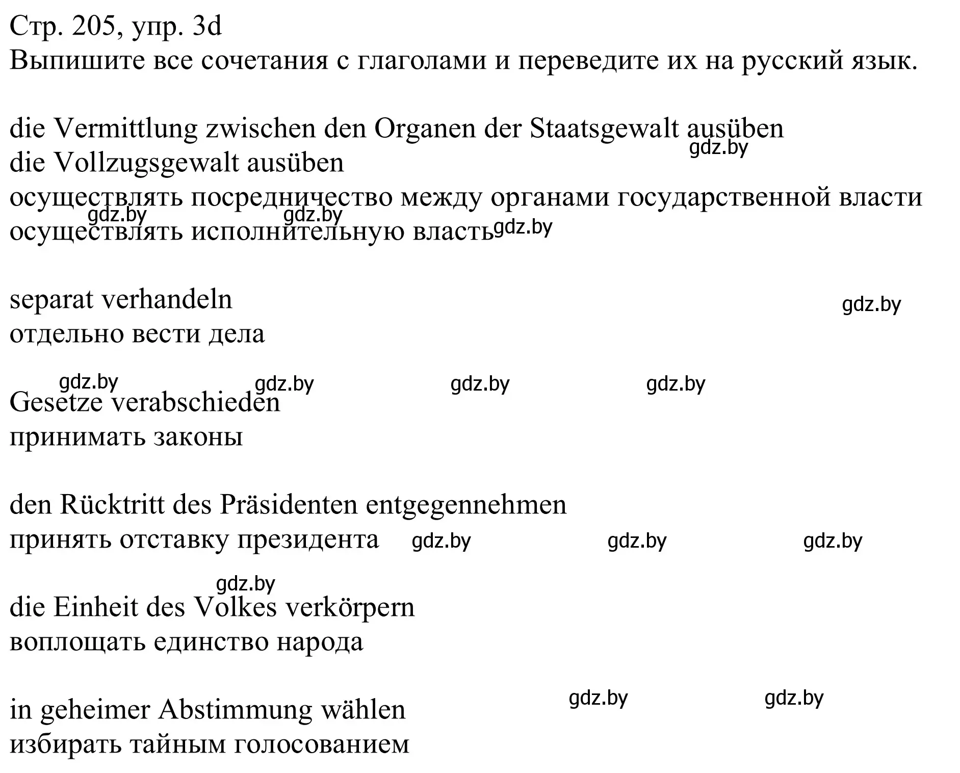 Решение номер 3d (страница 205) гдз по немецкому языку 11 класс Будько, Урбанович, учебник