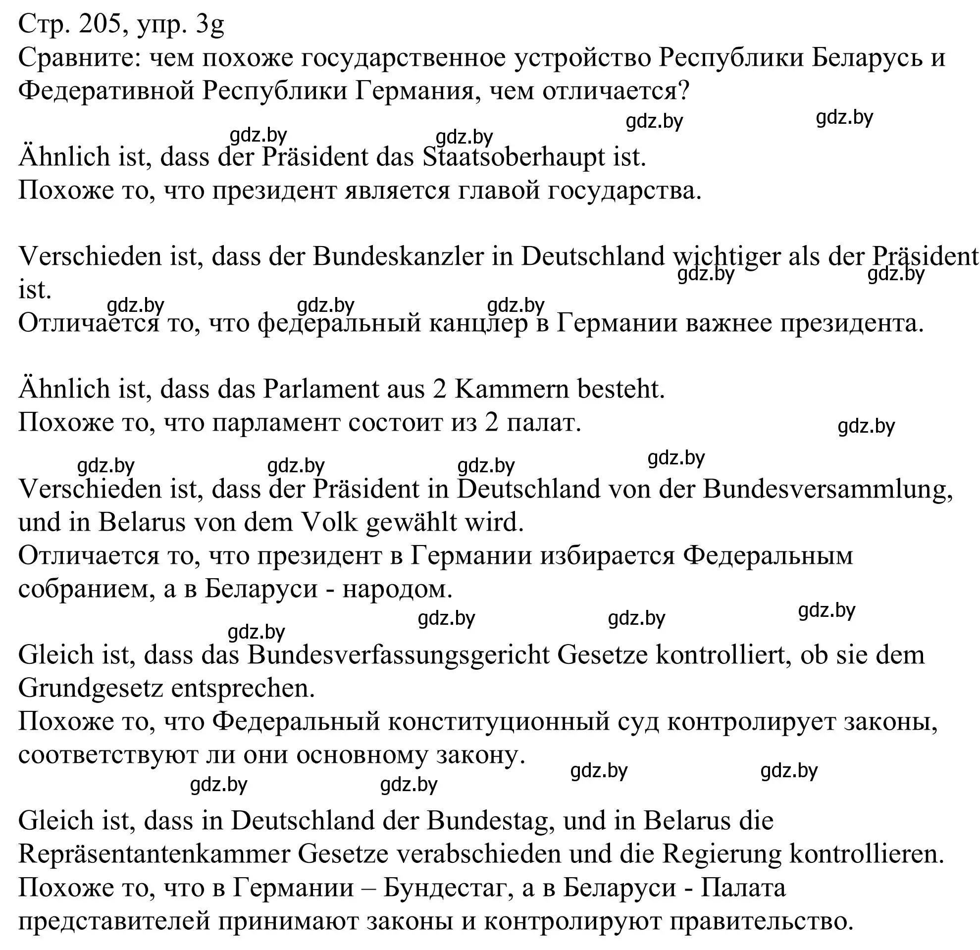 Решение номер 3g (страница 205) гдз по немецкому языку 11 класс Будько, Урбанович, учебник