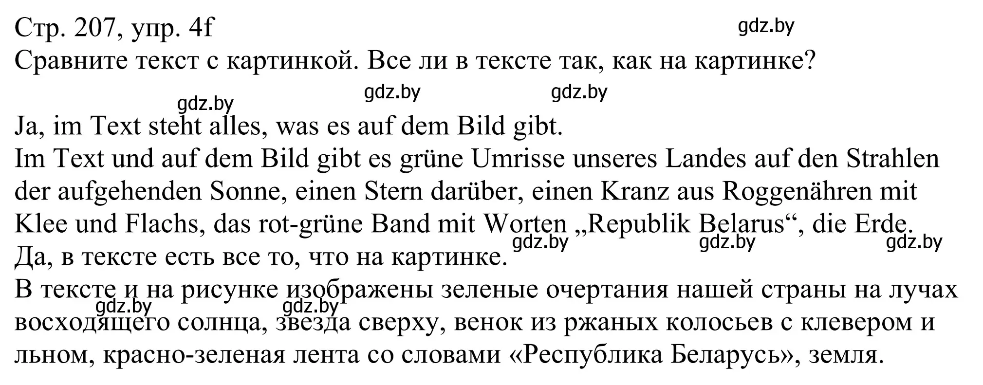 Решение номер 4f (страница 207) гдз по немецкому языку 11 класс Будько, Урбанович, учебник