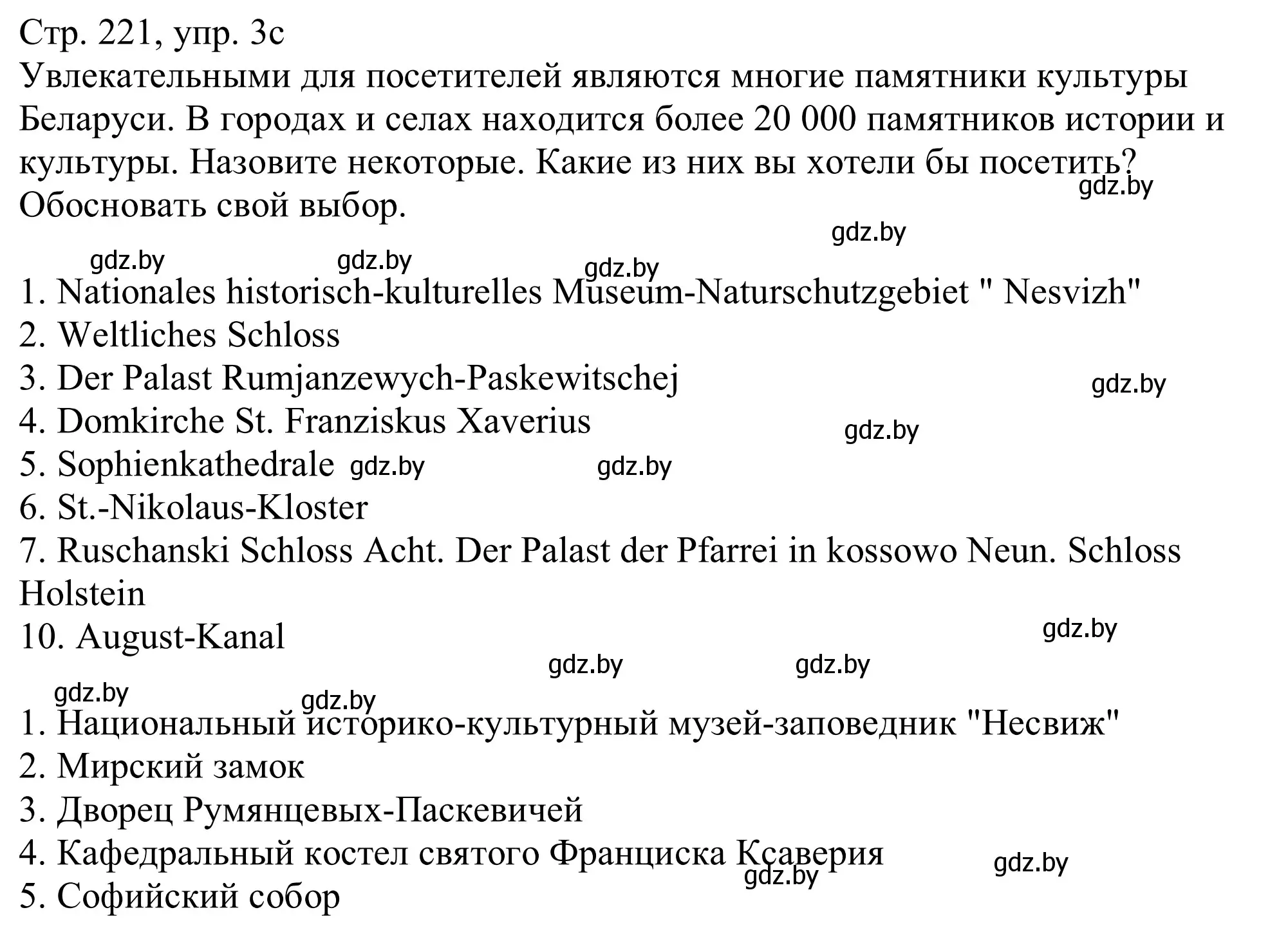 Решение номер 3c (страница 221) гдз по немецкому языку 11 класс Будько, Урбанович, учебник