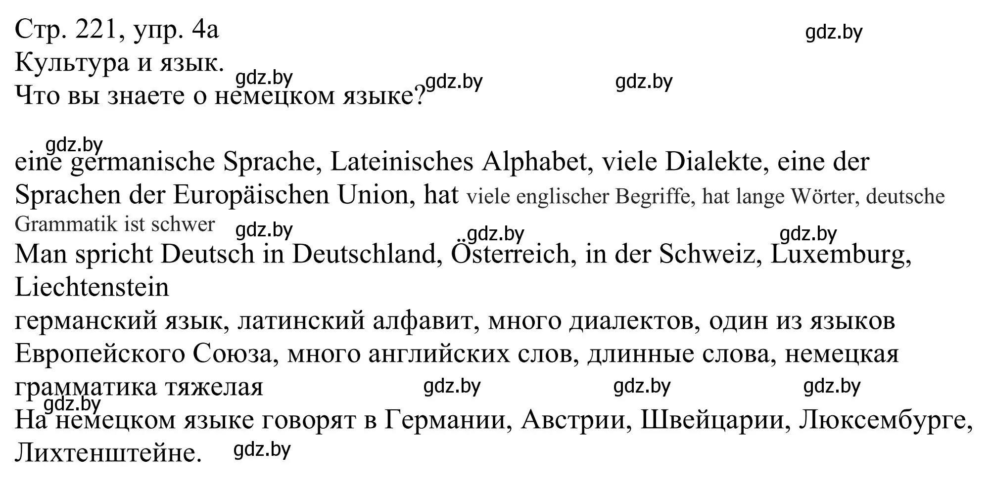 Решение номер 4a (страница 221) гдз по немецкому языку 11 класс Будько, Урбанович, учебник