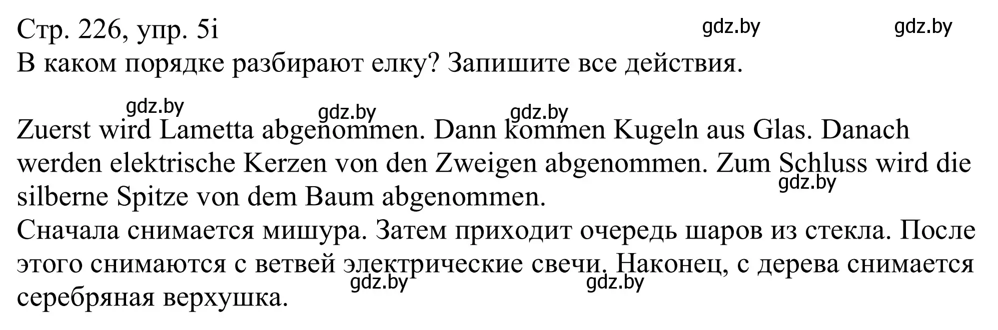 Решение номер 5i (страница 226) гдз по немецкому языку 11 класс Будько, Урбанович, учебник