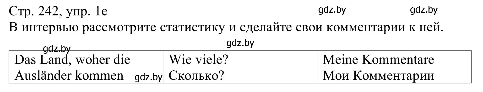 Решение номер 1e (страница 242) гдз по немецкому языку 11 класс Будько, Урбанович, учебник