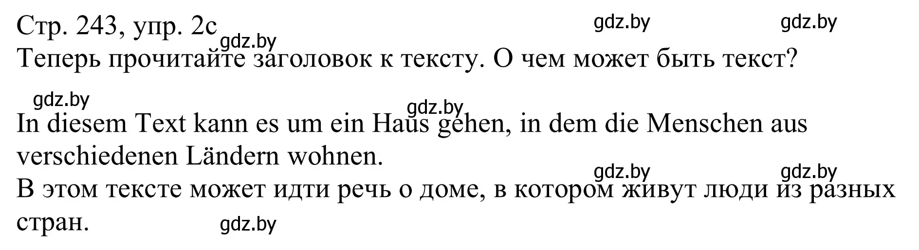 Решение номер 2c (страница 243) гдз по немецкому языку 11 класс Будько, Урбанович, учебник