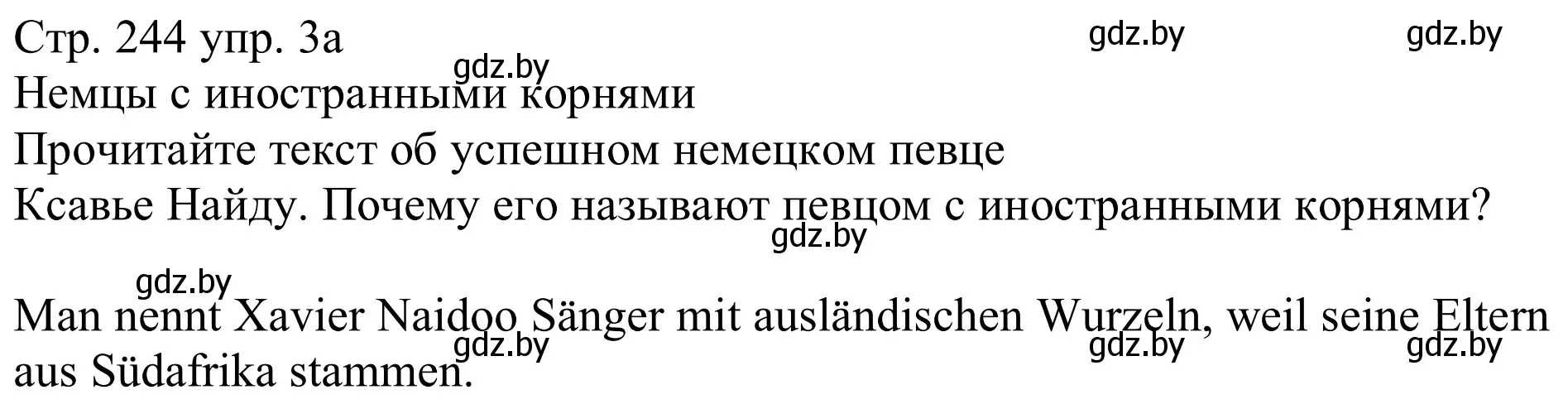 Решение номер 3a (страница 244) гдз по немецкому языку 11 класс Будько, Урбанович, учебник