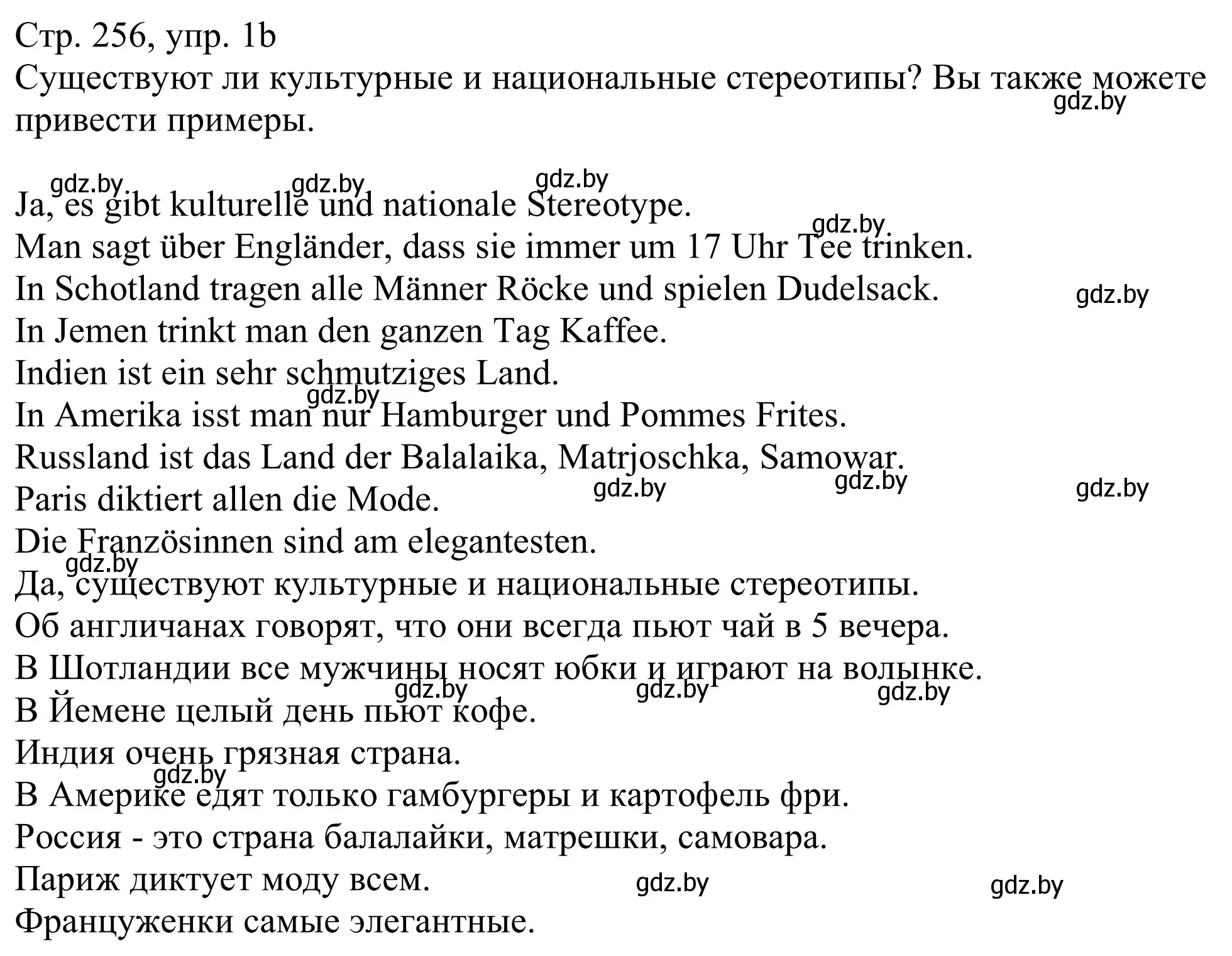 Решение номер 1b (страница 256) гдз по немецкому языку 11 класс Будько, Урбанович, учебник