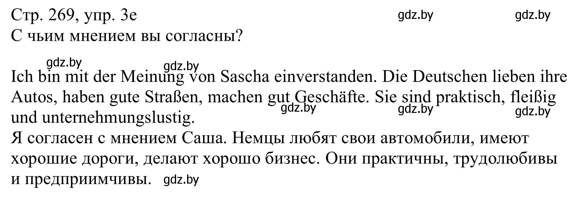 Решение номер 3e (страница 269) гдз по немецкому языку 11 класс Будько, Урбанович, учебник