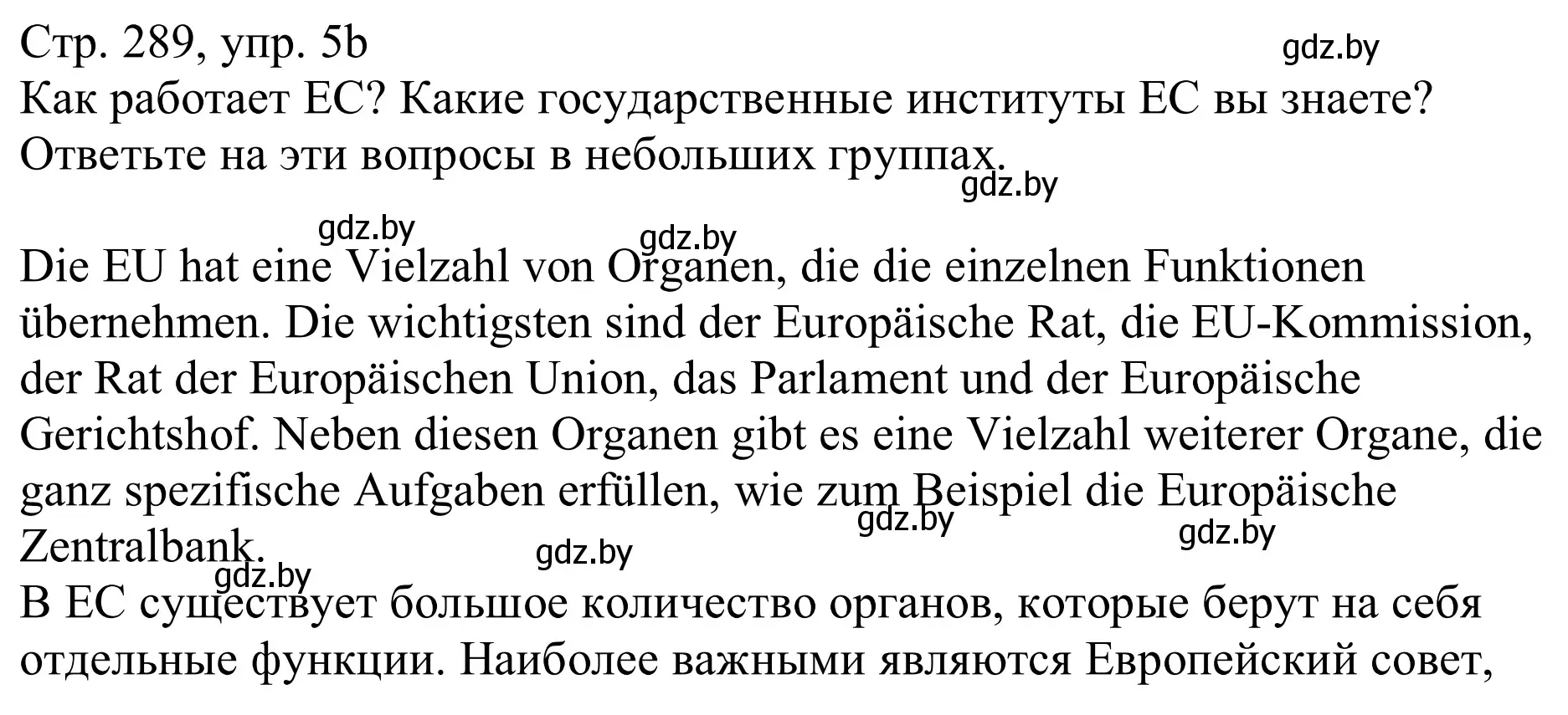 Решение номер 5b (страница 289) гдз по немецкому языку 11 класс Будько, Урбанович, учебник