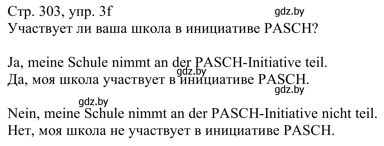 Решение номер 3f (страница 303) гдз по немецкому языку 11 класс Будько, Урбанович, учебник