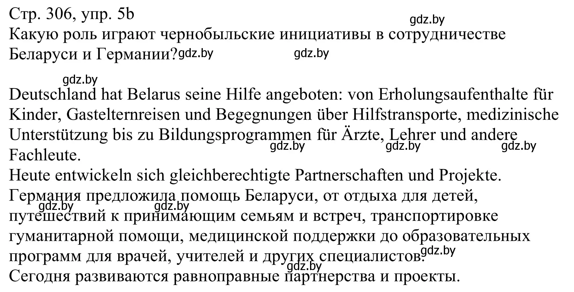 Решение номер 5b (страница 306) гдз по немецкому языку 11 класс Будько, Урбанович, учебник