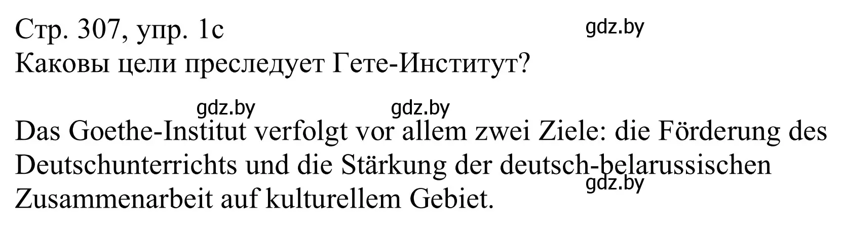 Решение номер 1c (страница 307) гдз по немецкому языку 11 класс Будько, Урбанович, учебник