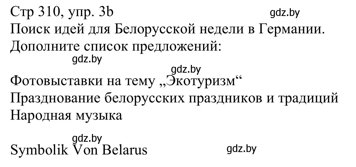 Решение номер 3b (страница 310) гдз по немецкому языку 11 класс Будько, Урбанович, учебник