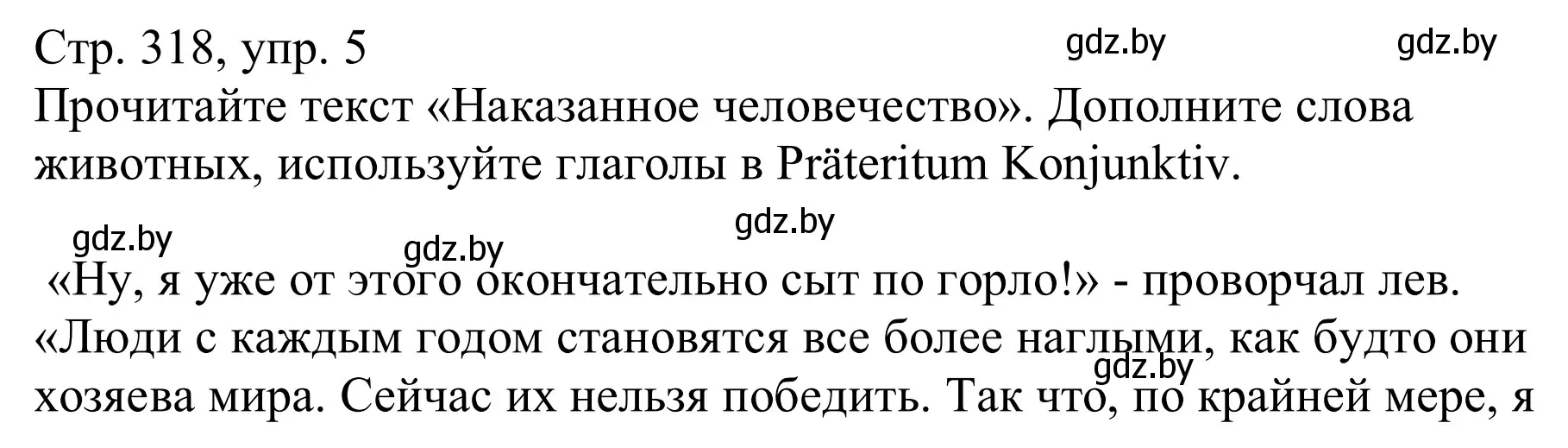 Решение номер 5 (страница 318) гдз по немецкому языку 11 класс Будько, Урбанович, учебник