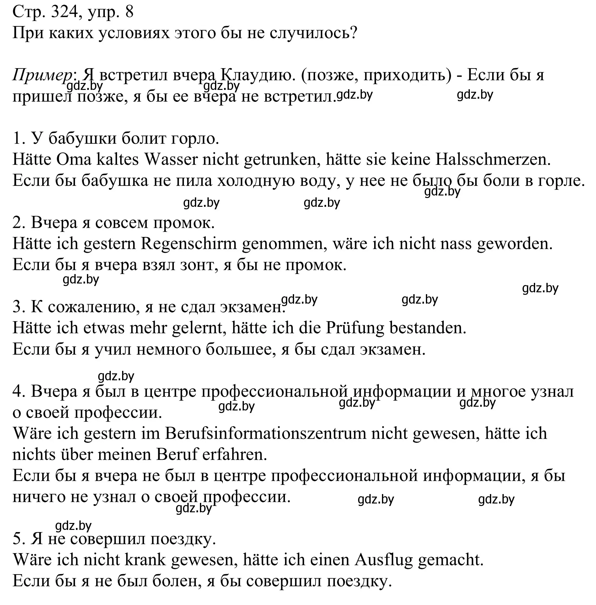 Решение номер 8 (страница 324) гдз по немецкому языку 11 класс Будько, Урбанович, учебник