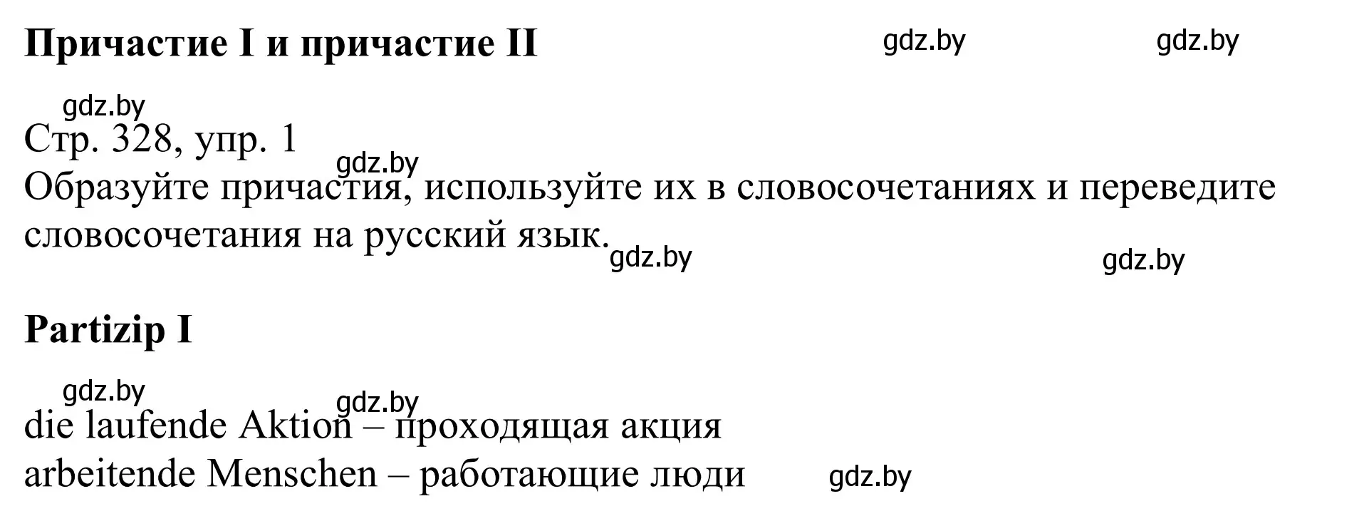 Решение номер 1 (страница 328) гдз по немецкому языку 11 класс Будько, Урбанович, учебник