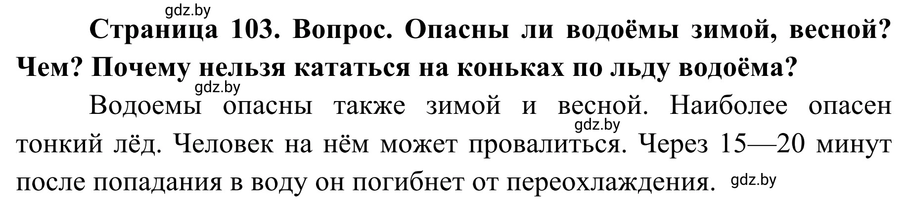 Решение  Вопросы и задания (страница 103) гдз по ОБЖ 2 класс Аброськина, Кузнецова, учебник