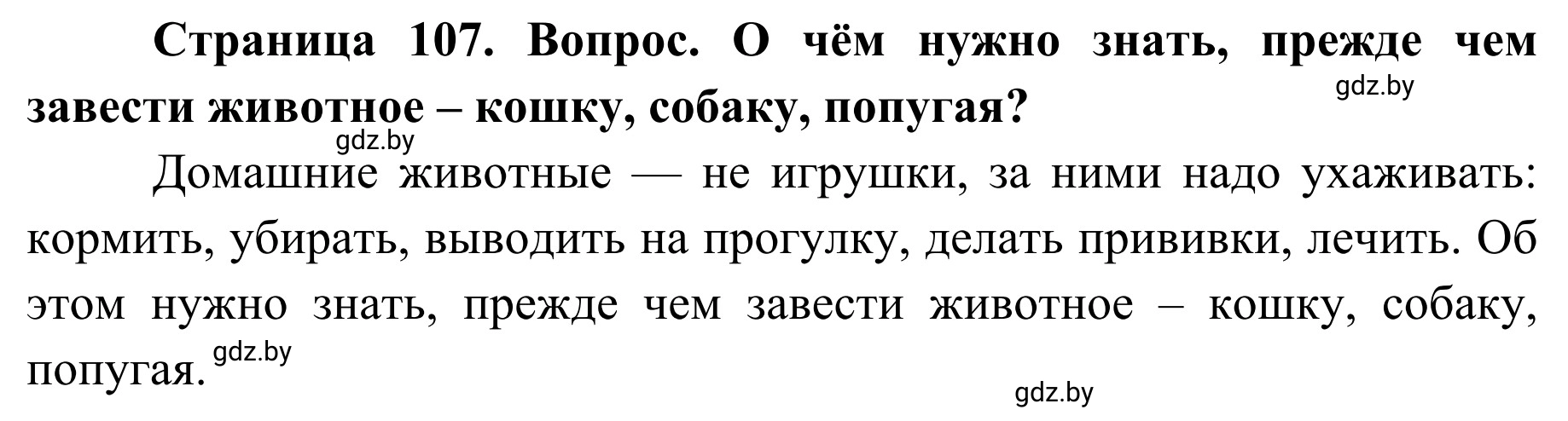 Решение  Проблемный вопрос (страница 107) гдз по ОБЖ 2 класс Аброськина, Кузнецова, учебник