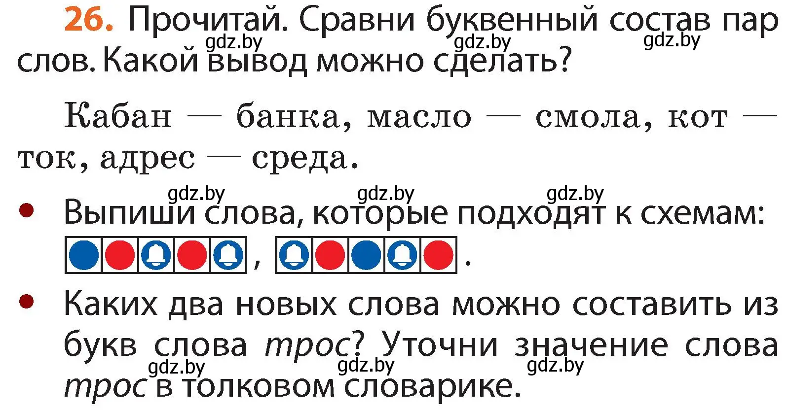 Условие номер 26 (страница 21) гдз по русскому языку 2 класс Гулецкая, Федорович, учебник 1 часть