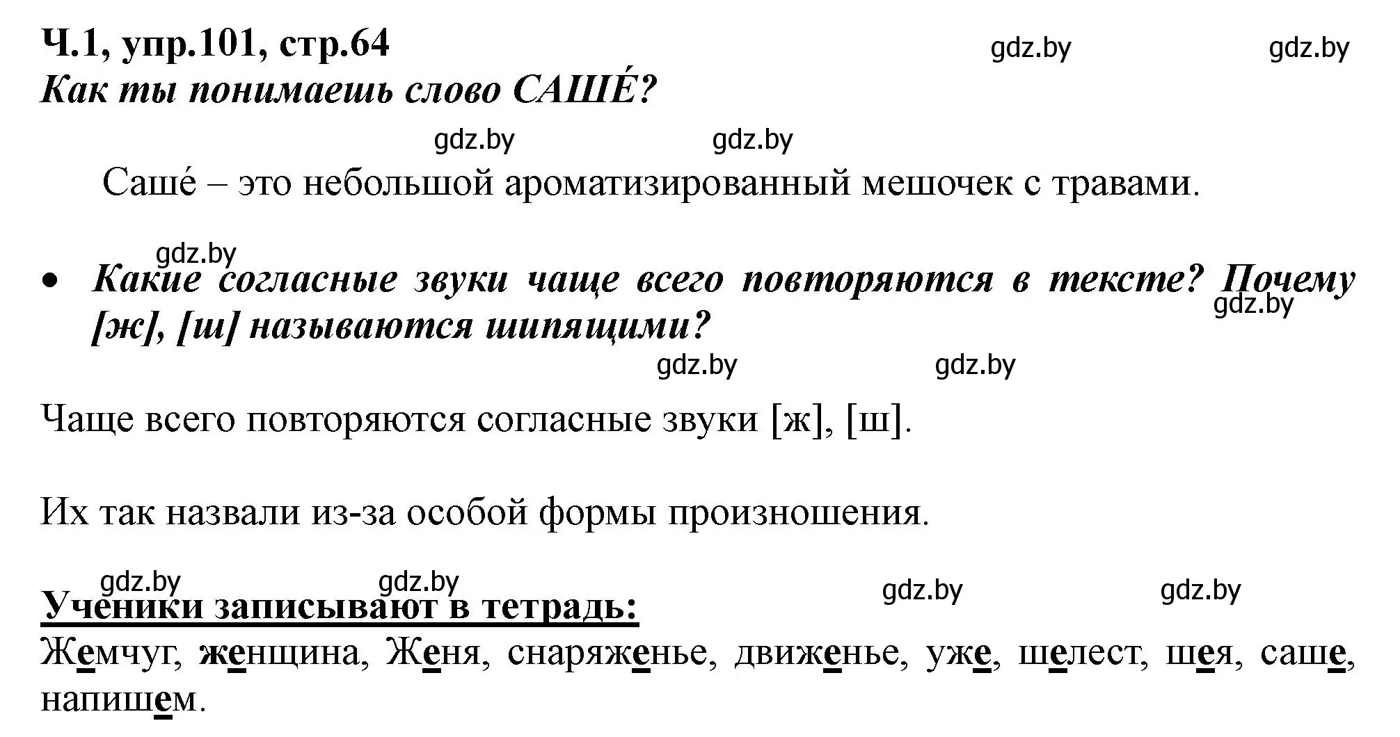 Решение номер 101 (страница 64) гдз по русскому языку 2 класс Гулецкая, Федорович, учебник 1 часть