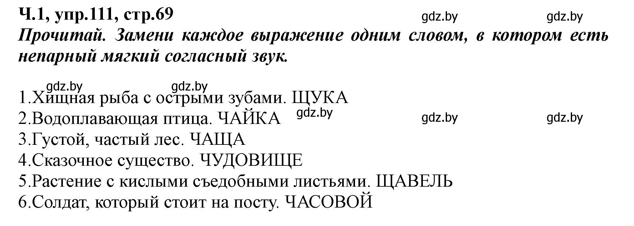 Решение номер 111 (страница 69) гдз по русскому языку 2 класс Гулецкая, Федорович, учебник 1 часть