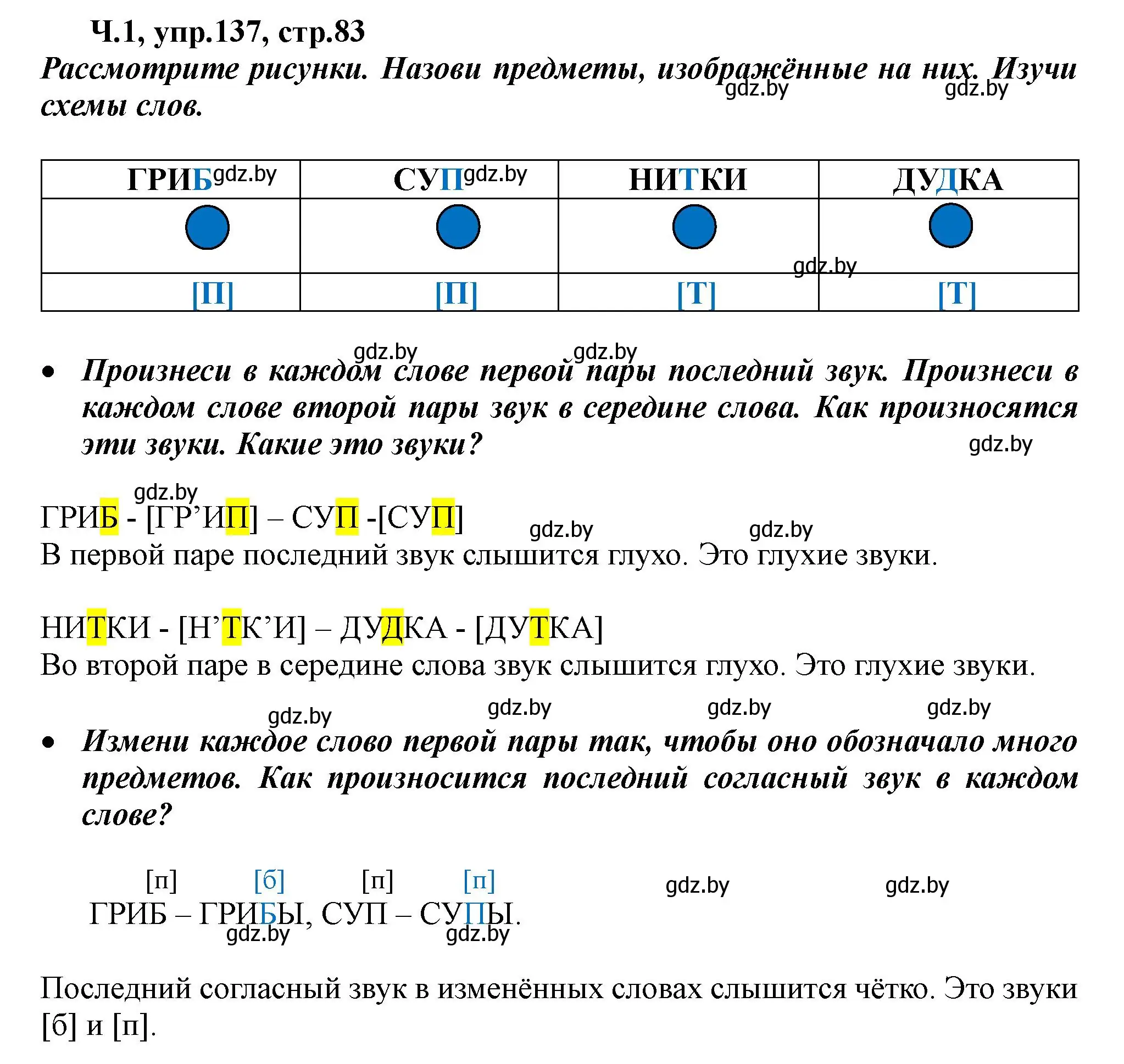 Решение номер 137 (страница 83) гдз по русскому языку 2 класс Гулецкая, Федорович, учебник 1 часть