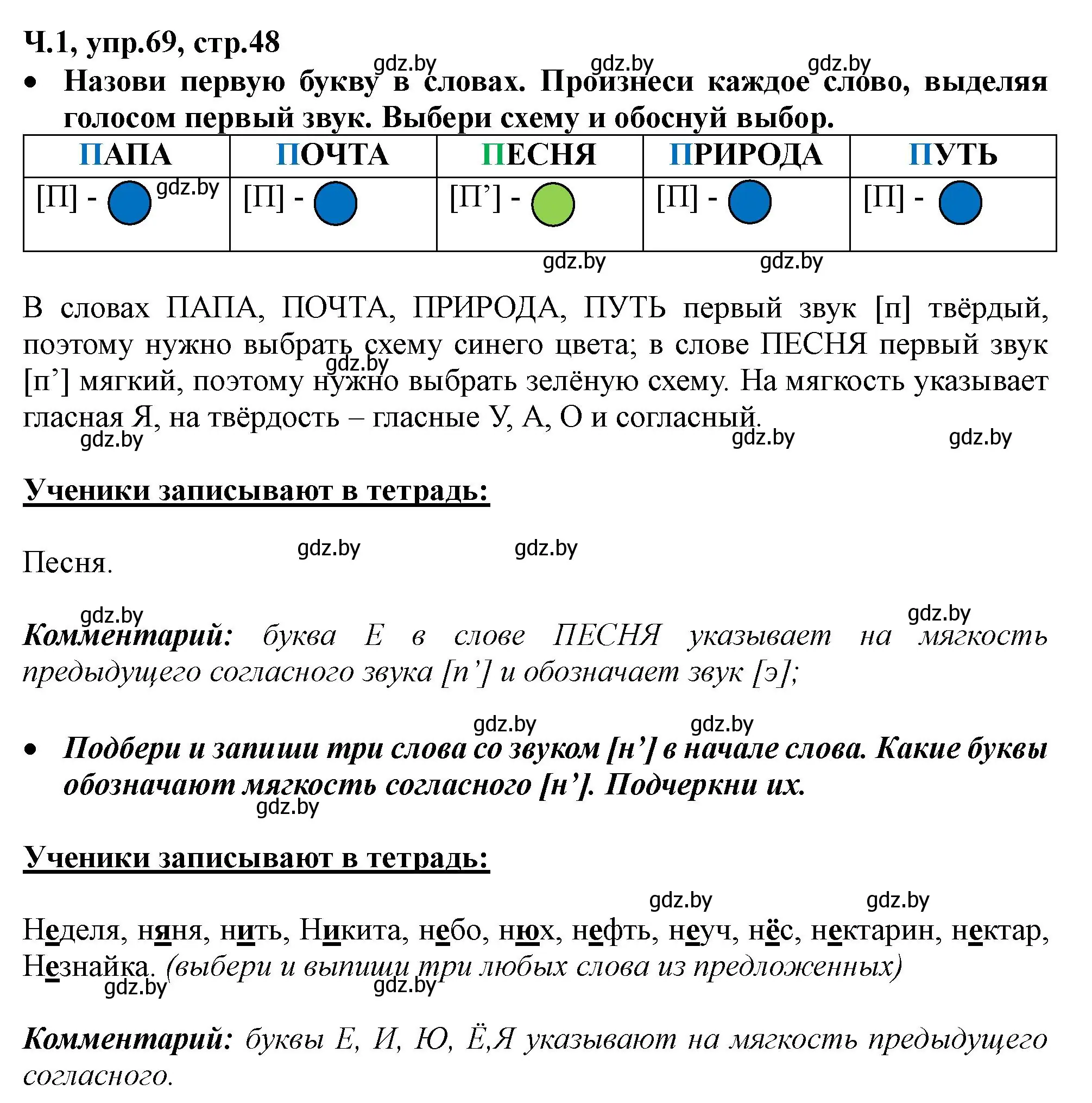 Решение номер 69 (страница 48) гдз по русскому языку 2 класс Гулецкая, Федорович, учебник 1 часть