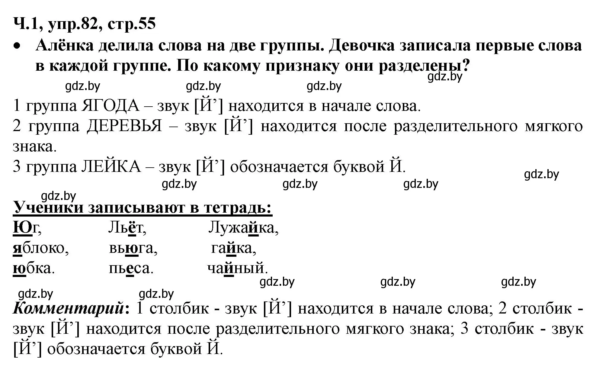 Решение номер 82 (страница 55) гдз по русскому языку 2 класс Гулецкая, Федорович, учебник 1 часть