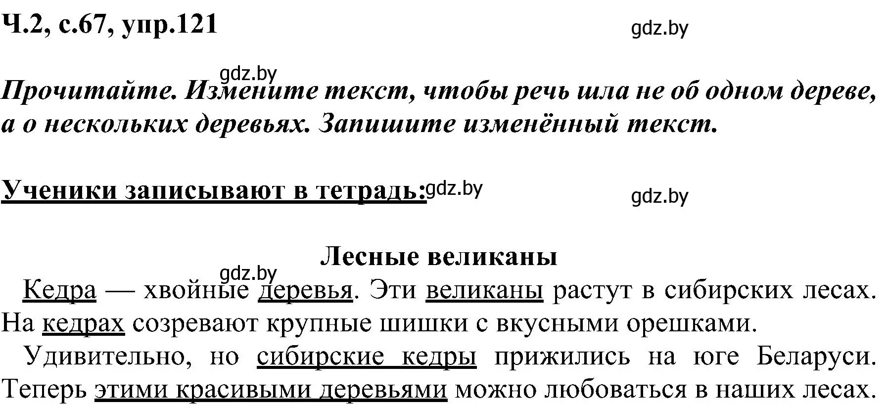 Решение номер 121 (страница 67) гдз по русскому языку 3 класс Антипова, Верниковская, учебник 2 часть