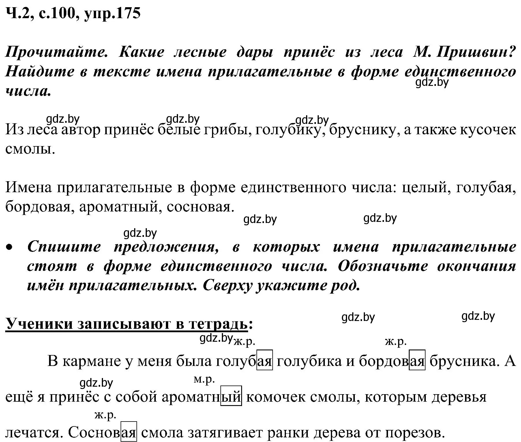 Решение номер 175 (страница 100) гдз по русскому языку 3 класс Антипова, Верниковская, учебник 2 часть