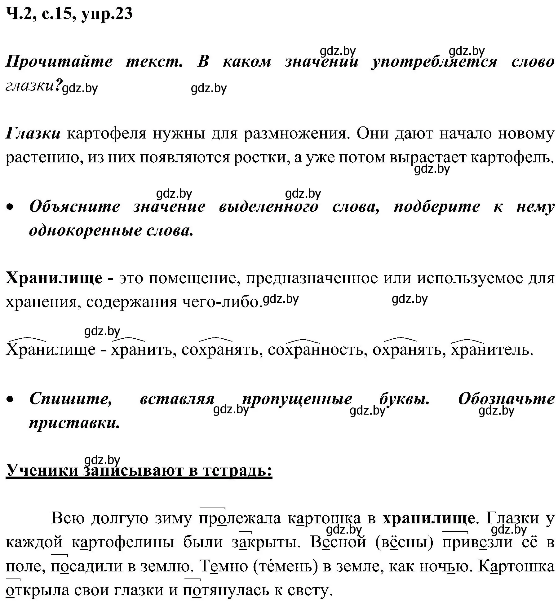 Решение номер 23 (страница 15) гдз по русскому языку 3 класс Антипова, Верниковская, учебник 2 часть