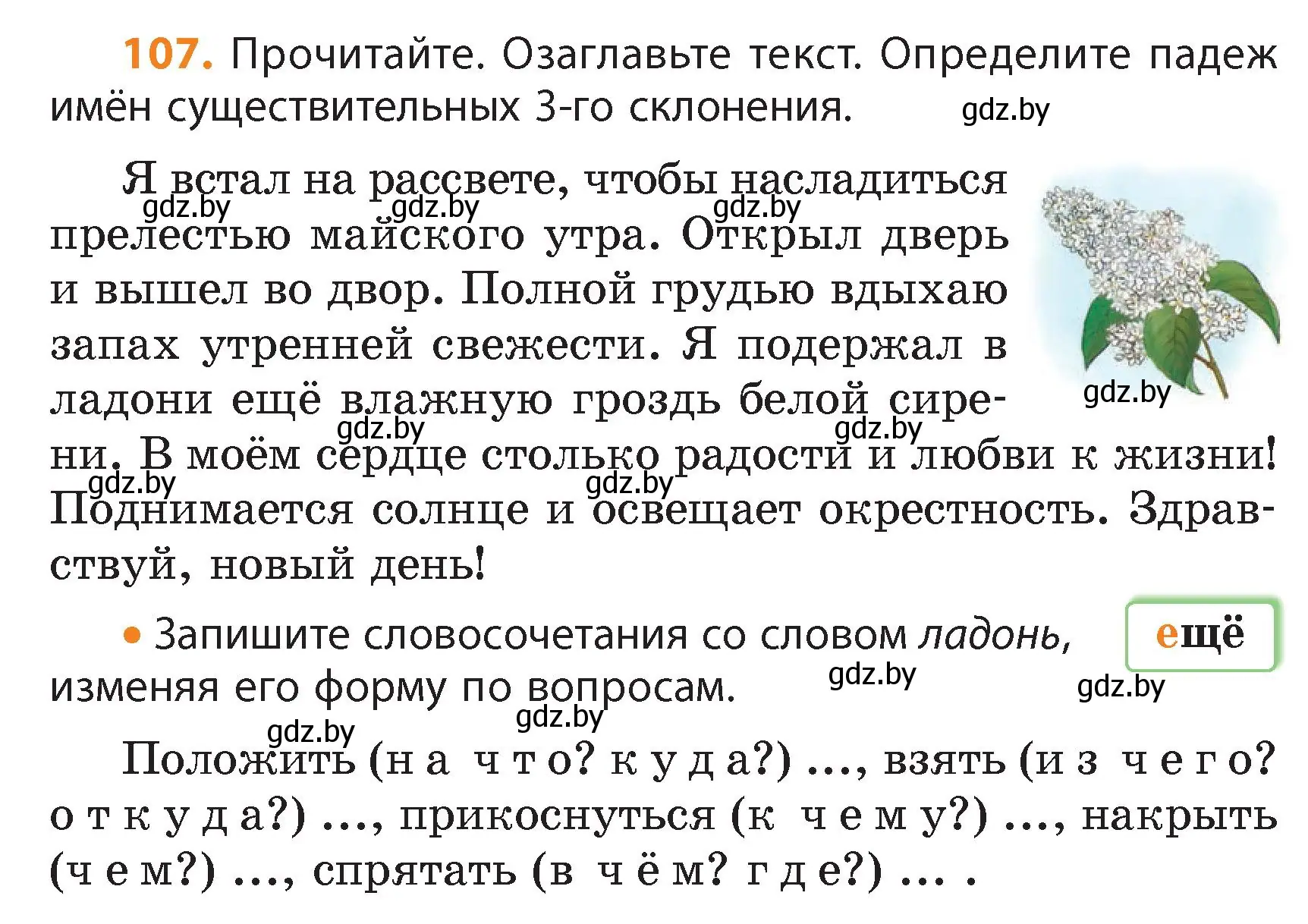 Условие номер 107 (страница 61) гдз по русскому языку 4 класс Антипова, Верниковская, учебник 1 часть