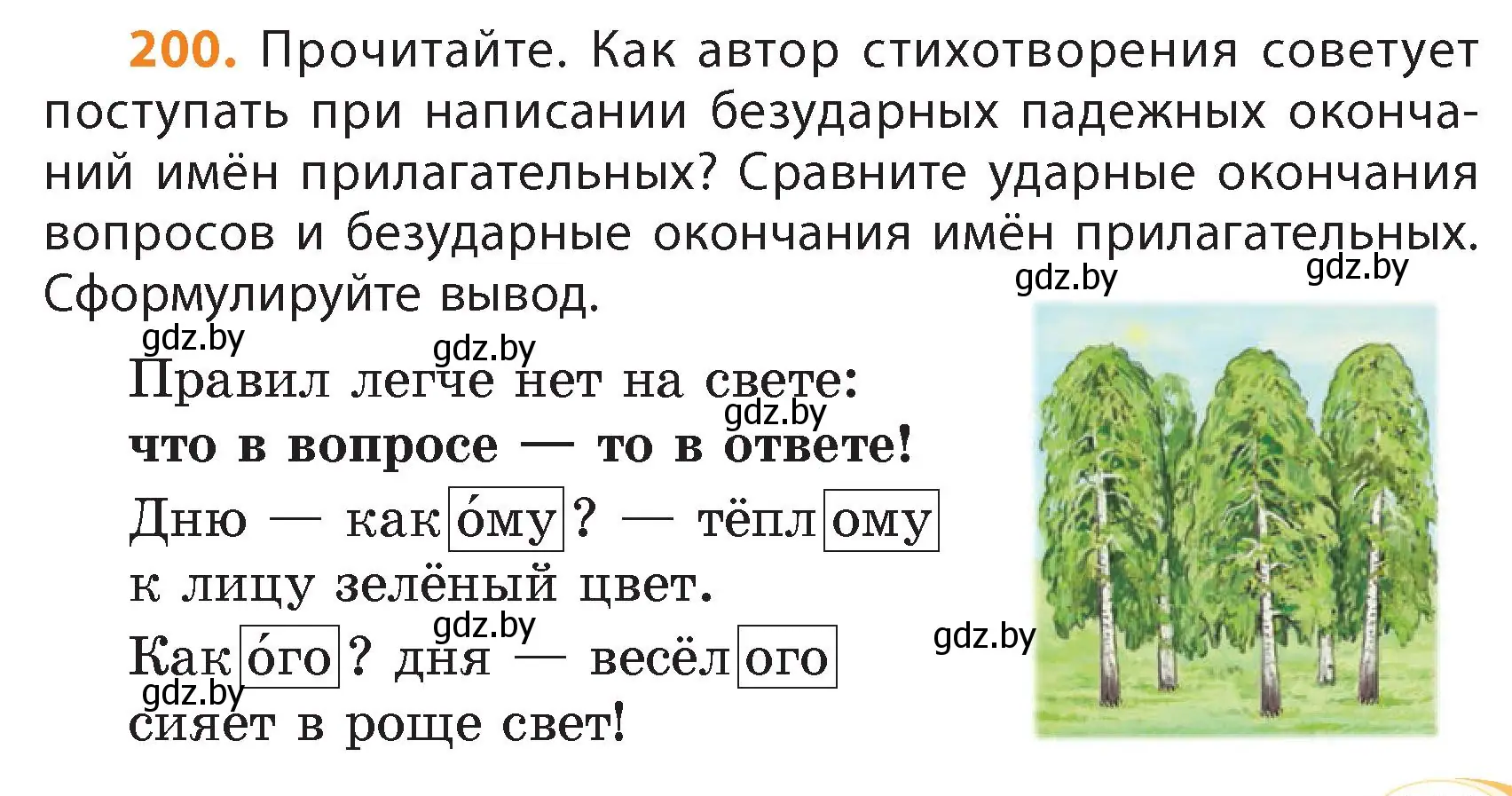 Условие номер 200 (страница 121) гдз по русскому языку 4 класс Антипова, Верниковская, учебник 1 часть