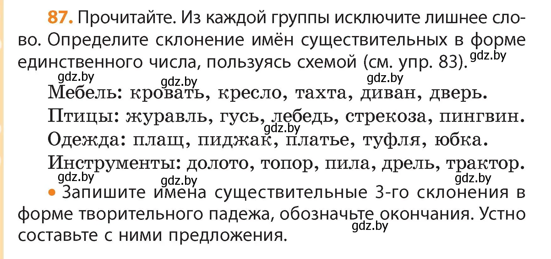 Условие номер 87 (страница 50) гдз по русскому языку 4 класс Антипова, Верниковская, учебник 1 часть