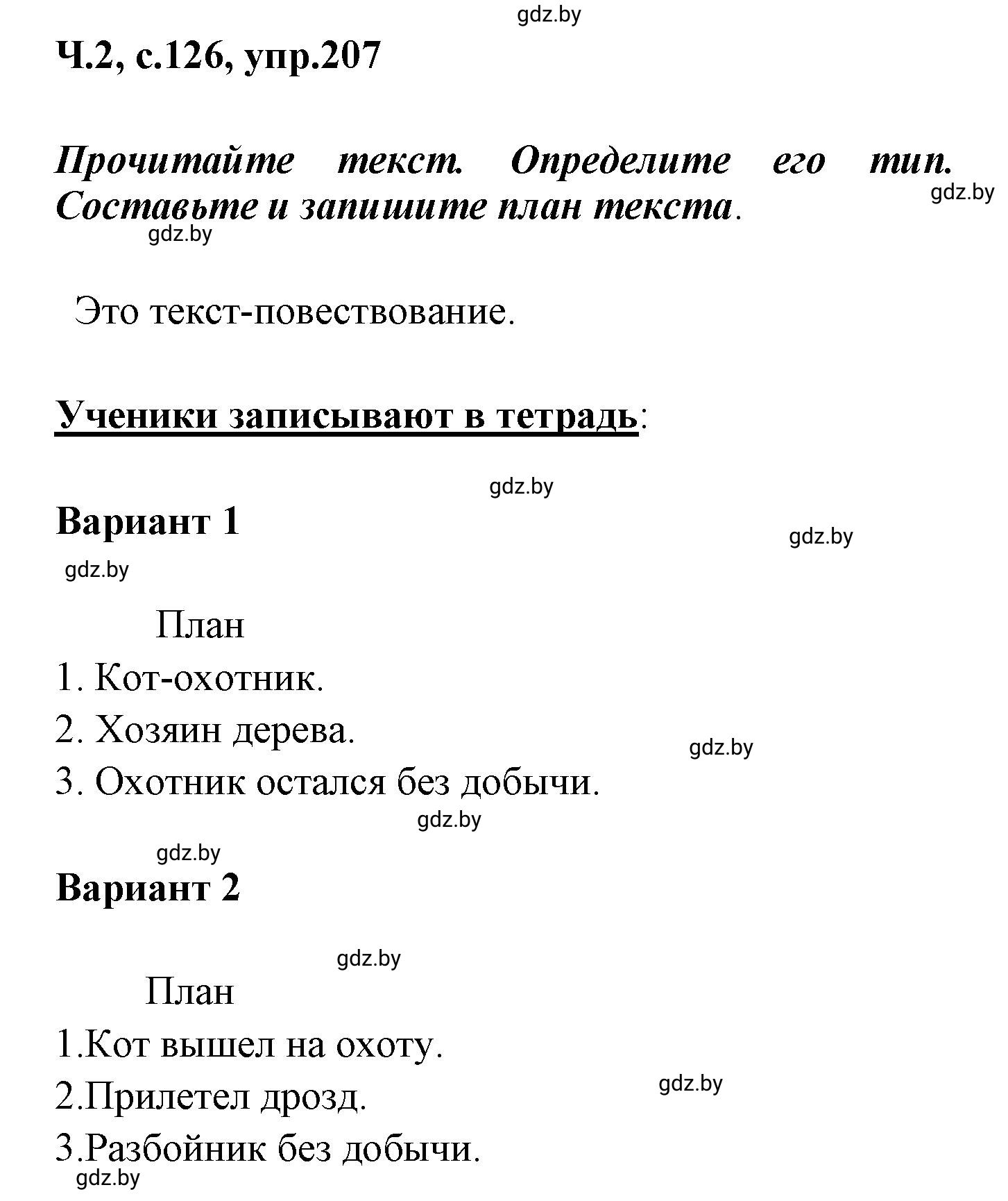 Решение номер 207 (страница 126) гдз по русскому языку 4 класс Антипова, Верниковская, учебник 2 часть
