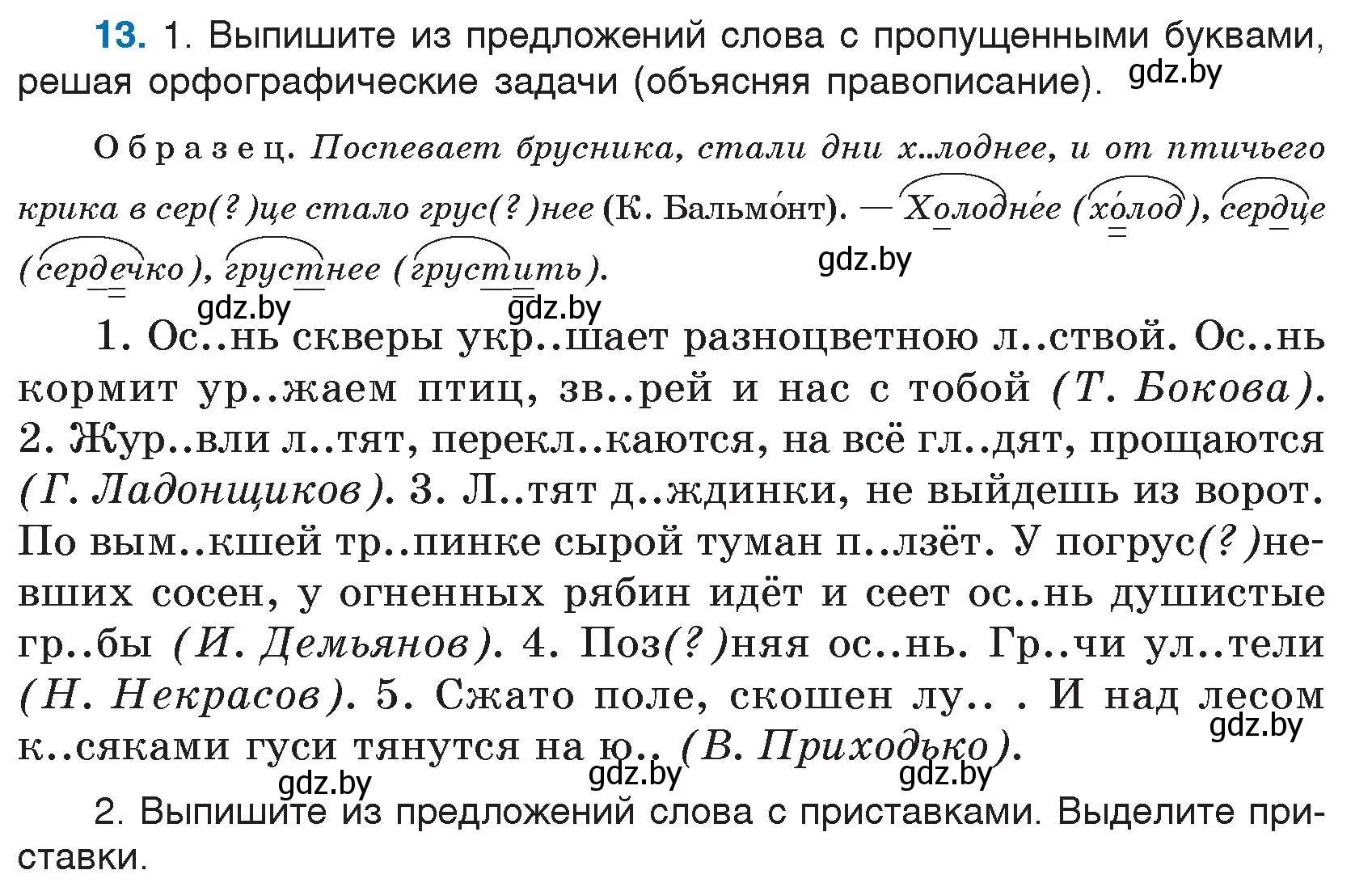 Условие номер 13 (страница 11) гдз по русскому языку 5 класс Мурина, Игнатович, учебник 1 часть