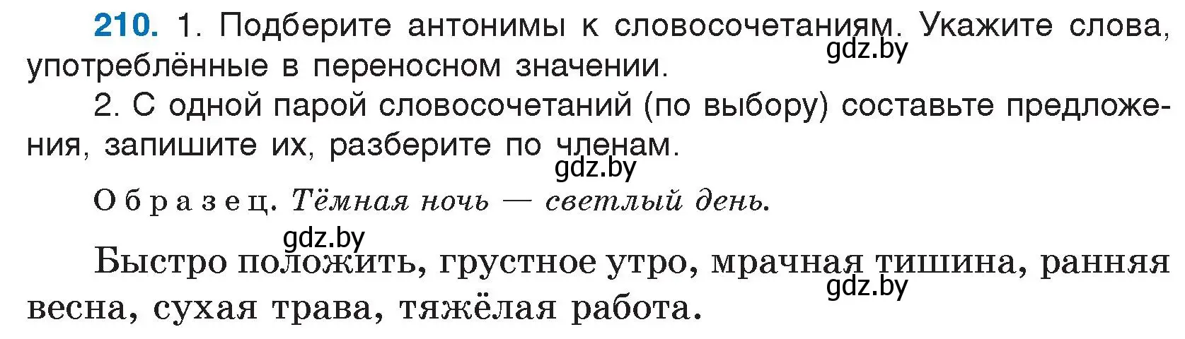 Условие номер 210 (страница 109) гдз по русскому языку 5 класс Мурина, Игнатович, учебник 2 часть