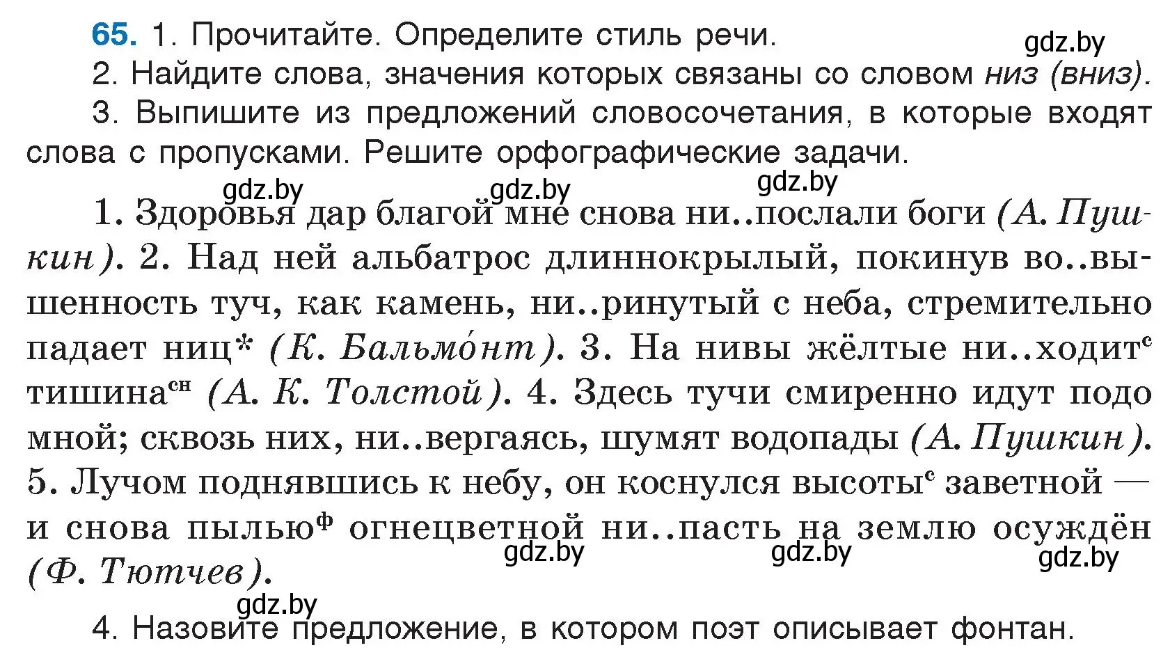 Условие номер 65 (страница 41) гдз по русскому языку 5 класс Мурина, Игнатович, учебник 2 часть