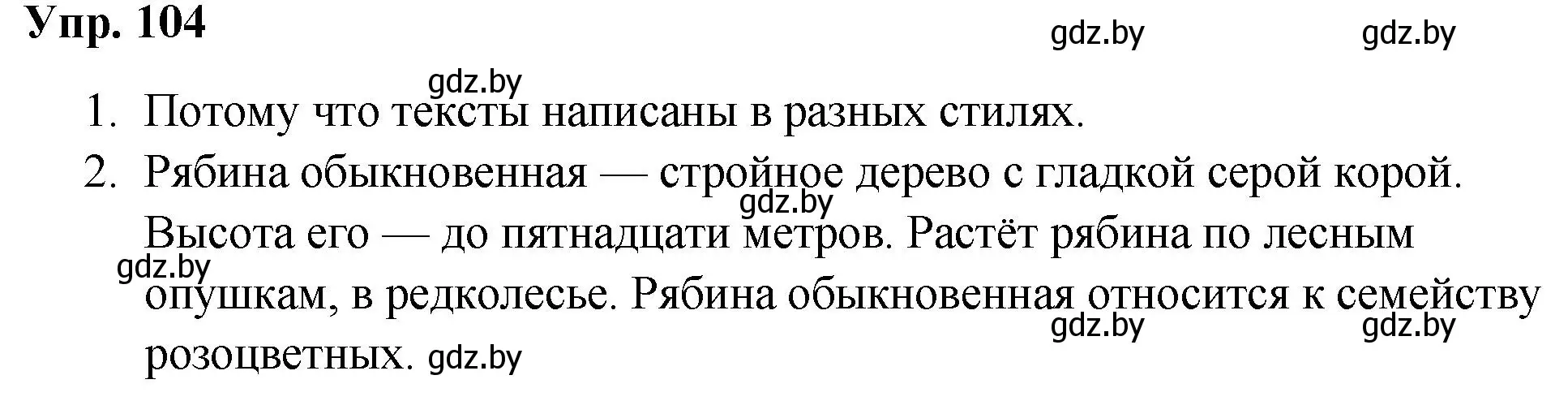 Решение номер 104 (страница 59) гдз по русскому языку 5 класс Мурина, Игнатович, учебник 1 часть