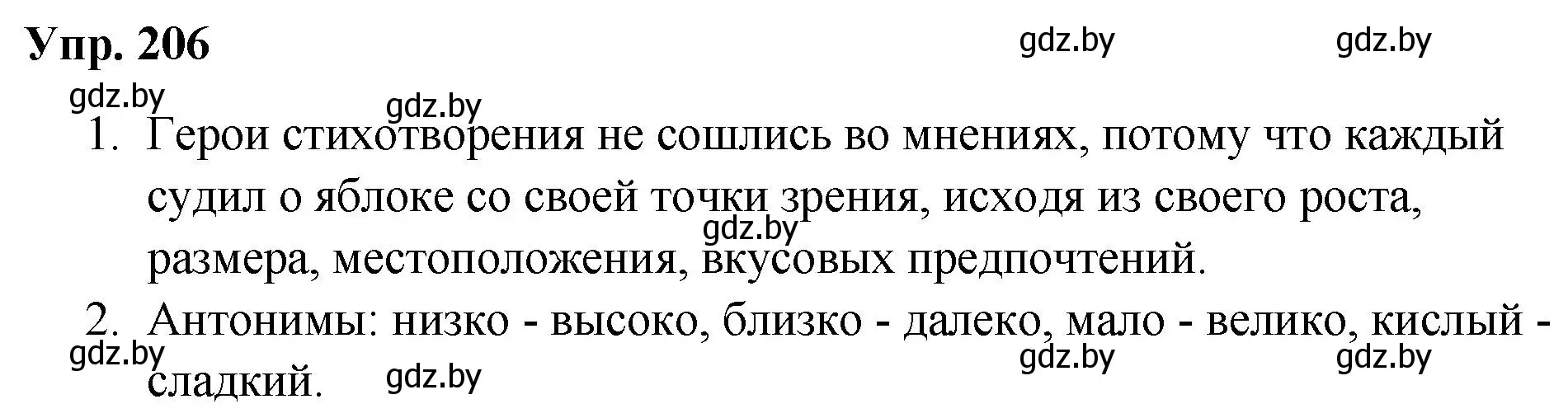 Решение номер 206 (страница 108) гдз по русскому языку 5 класс Мурина, Игнатович, учебник 2 часть