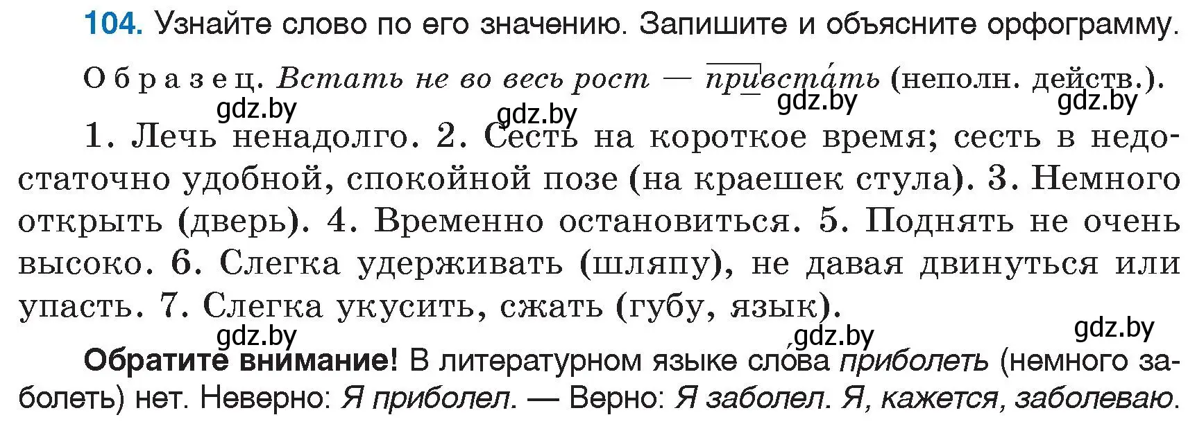 Условие номер 104 (страница 53) гдз по русскому языку 6 класс Мурина, Игнатович, учебник